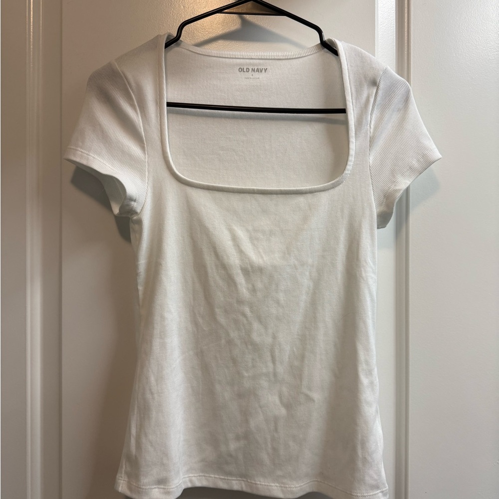 Old Navy Classic White Square Neck Tee